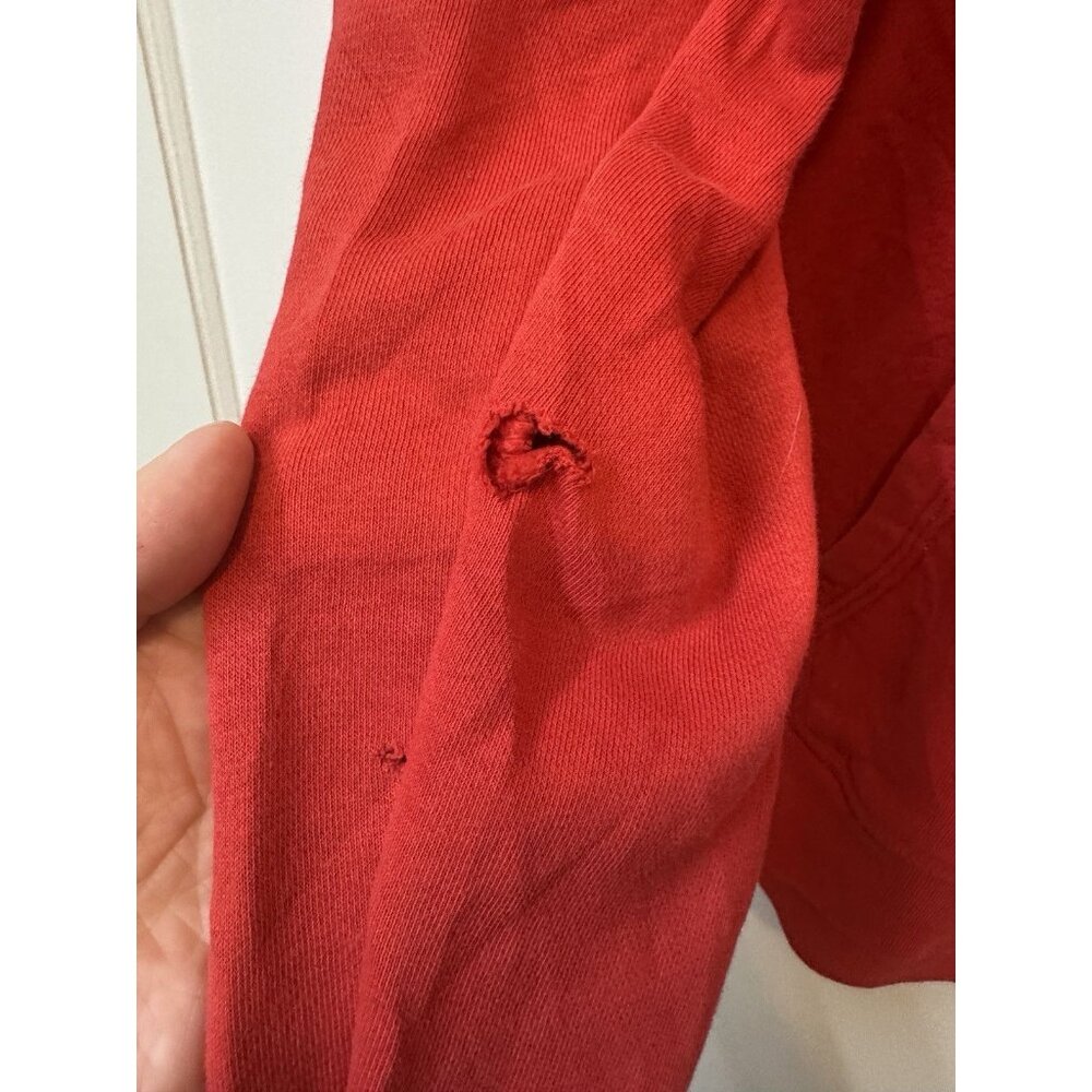 Vintage Y2K Nike Mini Swoosh Check Essential Hoodie Sweatshirt XL Red Flaws - Picture 3 of 6